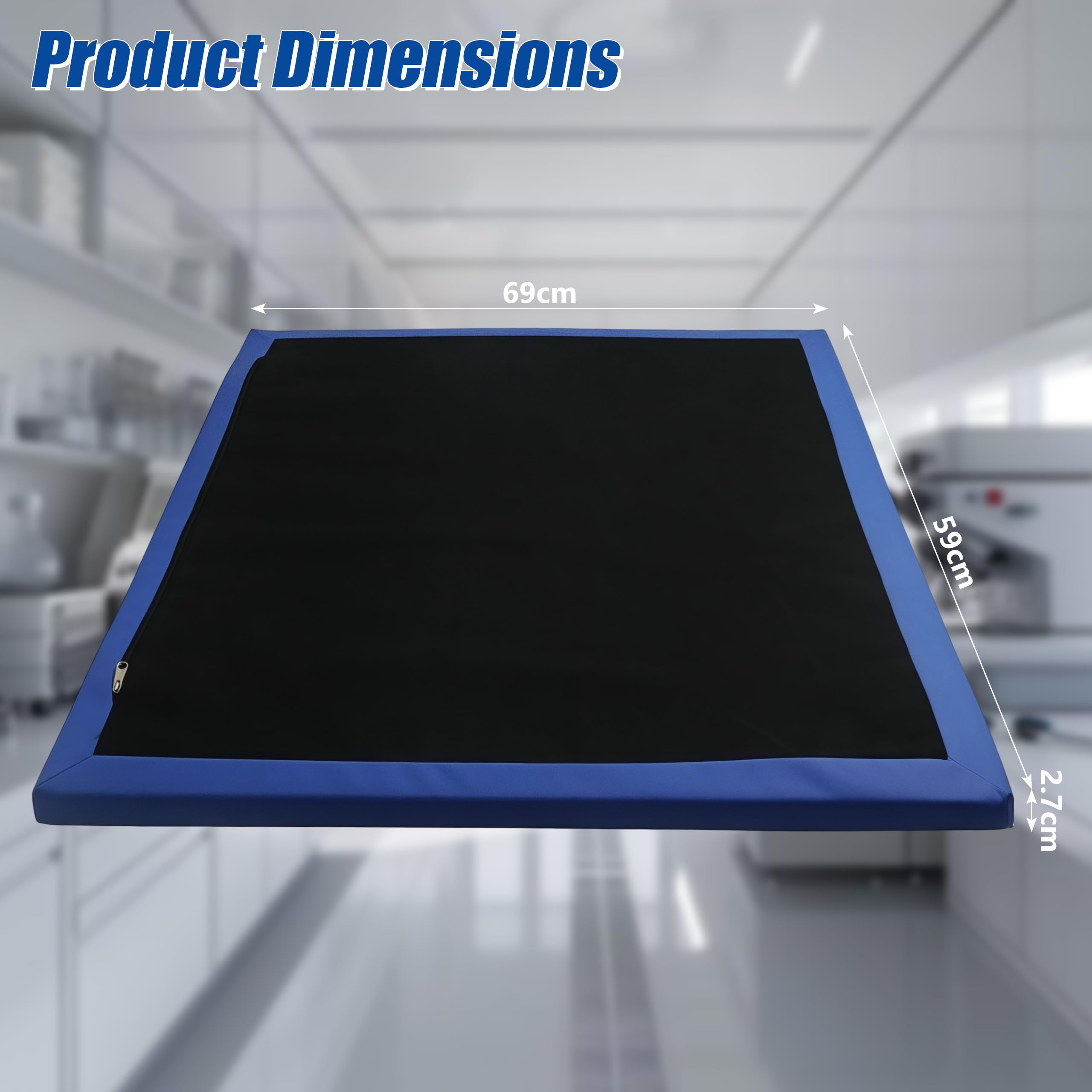Tapis Désinfectant pour Chaussures avec Fermeture éclair 59 x 69 cm Paillasson de désinfection avec Revêtement en éponge Tapis Antidérapant Anti-saleté pour Ménages Hôtels Hôpitaux Fermes Laboratoires