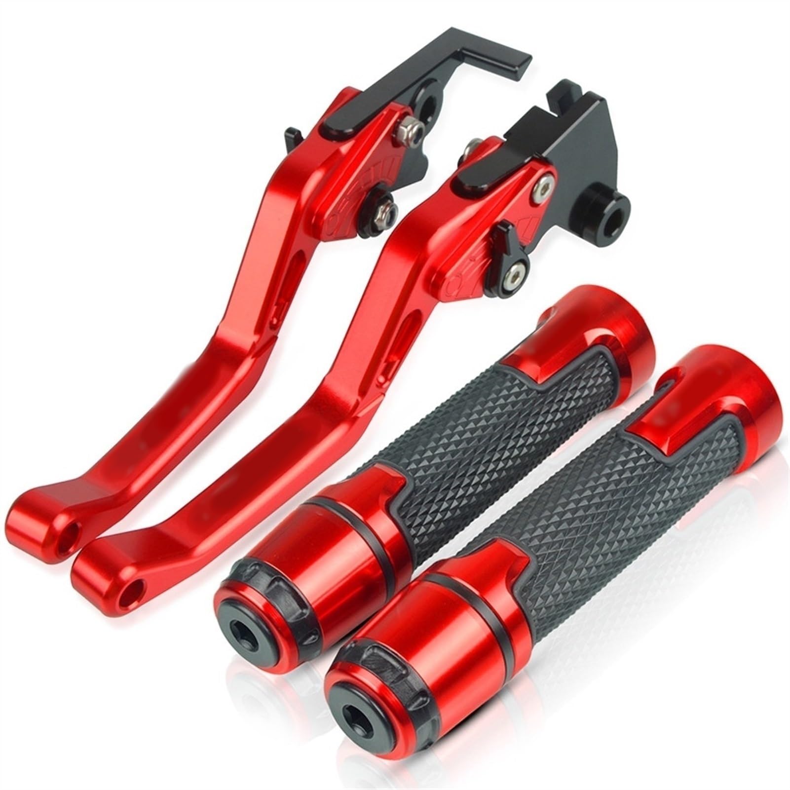 Pioyerg Red Compatible For Honda Cb1 Cb400f Cb400 F 1989 1990 1991 Motorcycle Short Brake Clutch Levers Handle Grips Handlebar Ends Accessories Cnc With (Red)