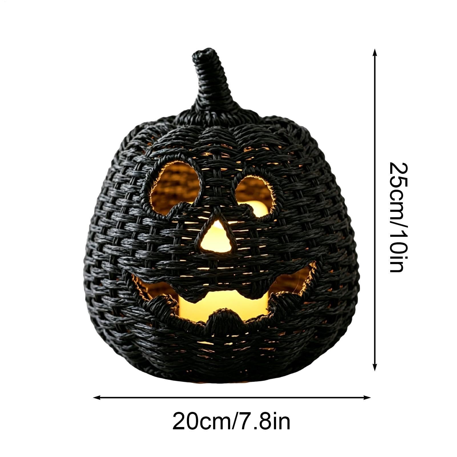 Geflochtener Halloween-Kürbis LED-Kerze Halloween-Aufbewahrungsbox