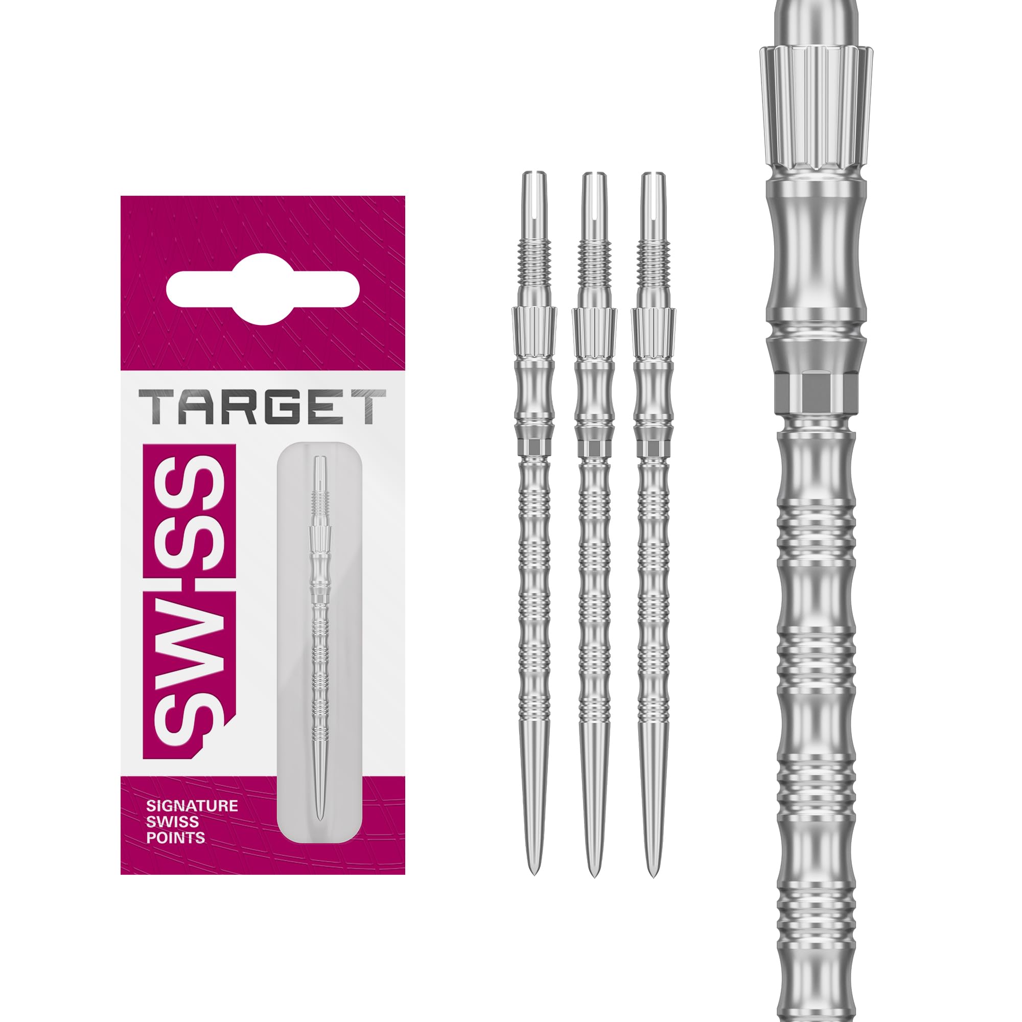 Target Darts Signature Swiss Point TRB | 3 Pack Set of Tips | 42MM – Silver | Change Dart Points, Swiss Point Technology, Professional Darts Accessories