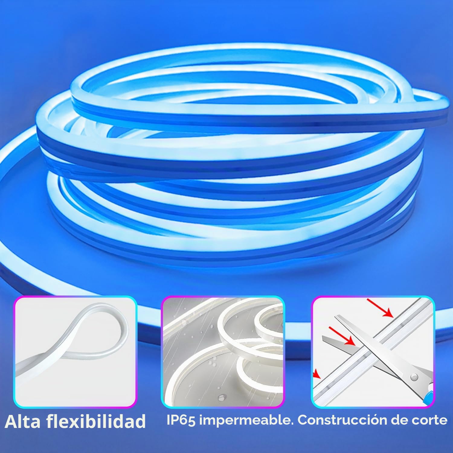 segrass Tira de luces LED neón, DC 24V 40M RGB Banda de LED APP Control remoto flexible impermeable Tira de LED neón para dormitorio, sala de juegos, decoración exterior (2 rollos de 20m)