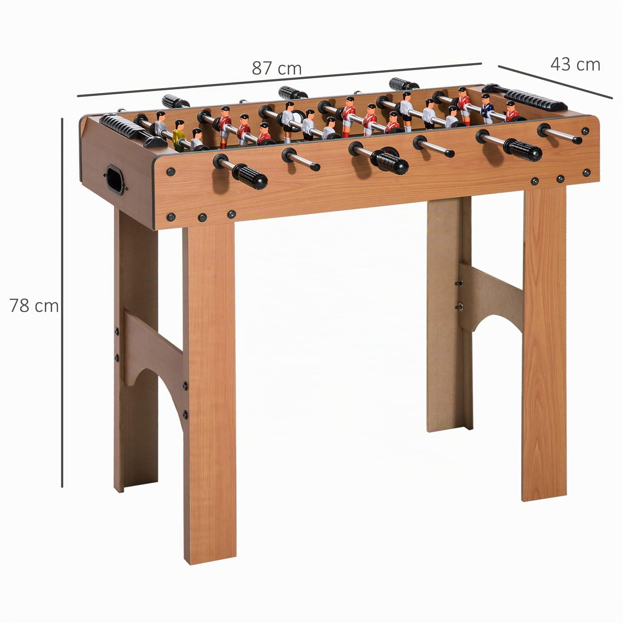 HOMCOM Futbolín Profesional para Niños y Adultos, Varillas 92x46x78cm