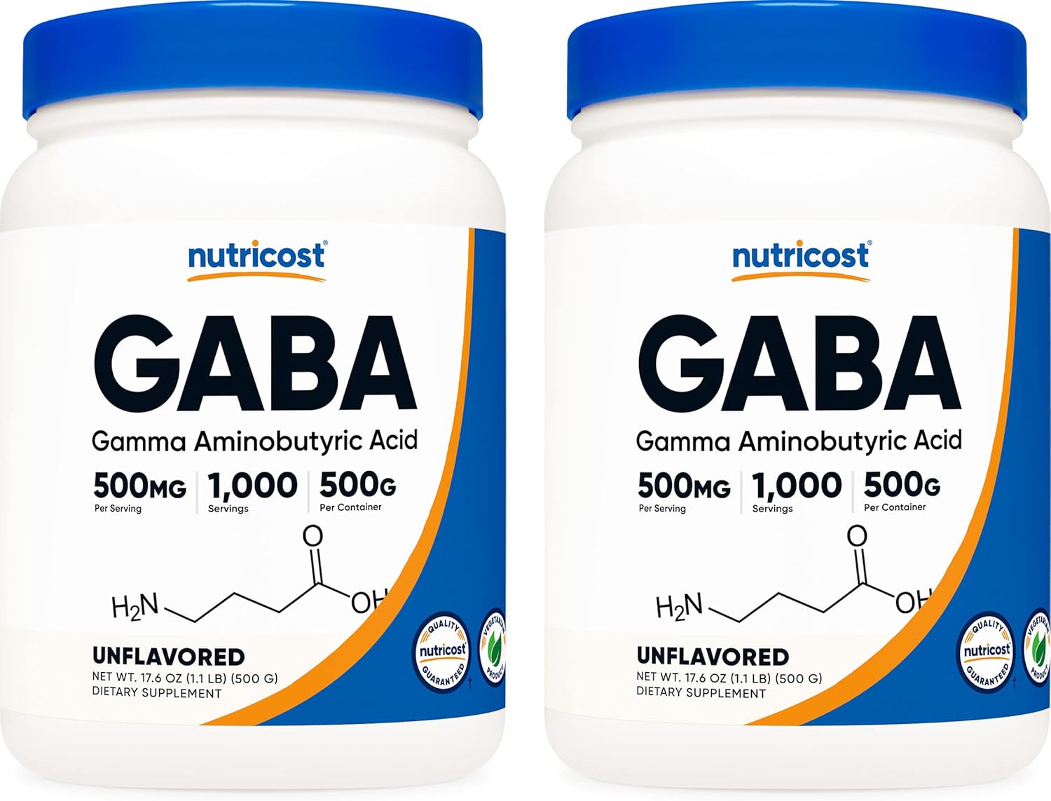 Nutricost Pure GABA (Gamma Aminobutyric Acid) Powder (500 Grams/1.1 pounds) (3 Pack)