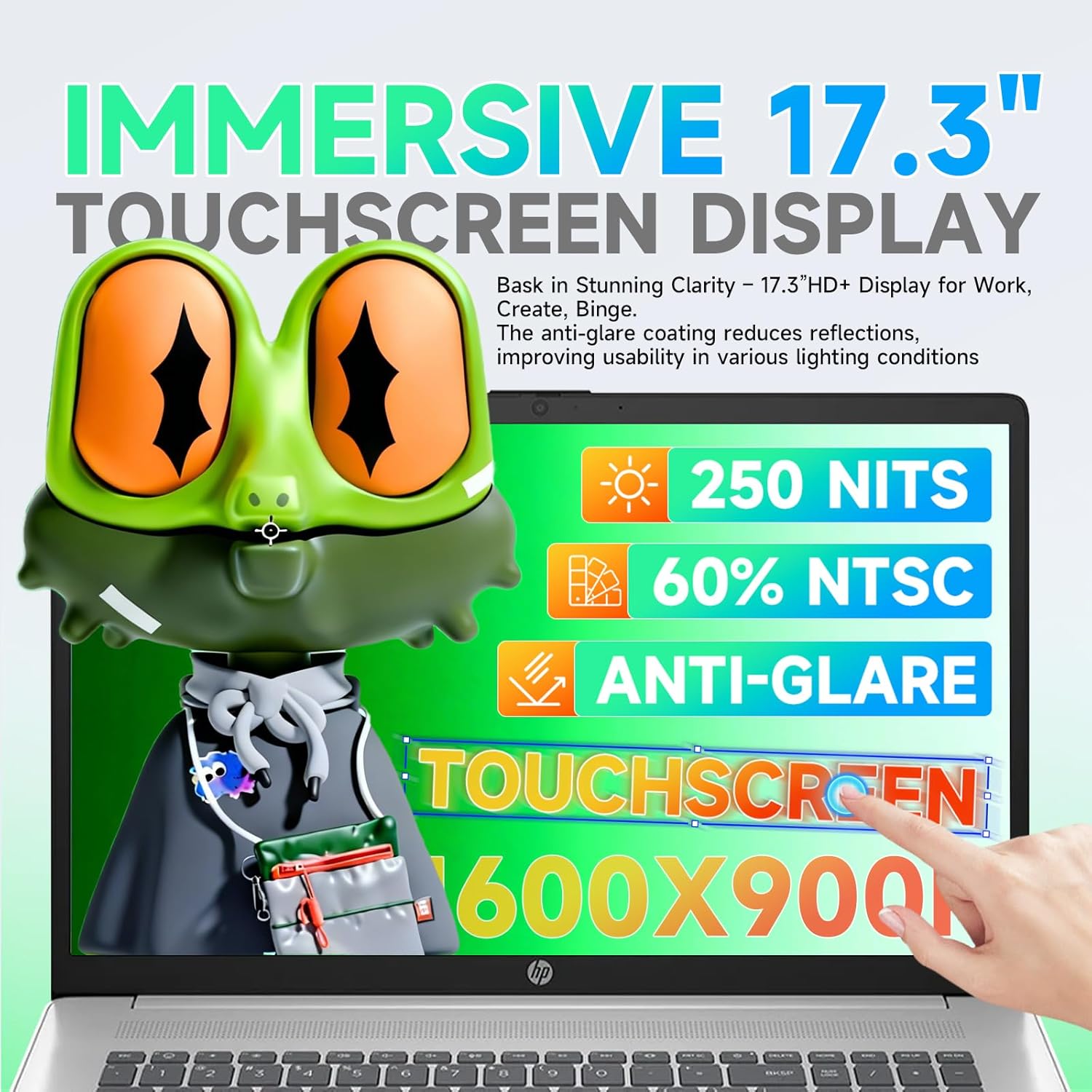 HP 17.3" Touchscreen Laptop for Business and Students • AMD Ryzen 5 7430U(12-Thread) • 17.3" HD+ Anti-Glare Display • Wi-Fi 6 • Backlit KB • Win 11 Pro • w/AI Voice Recorder • 32 GB RAM • 1TB SSD