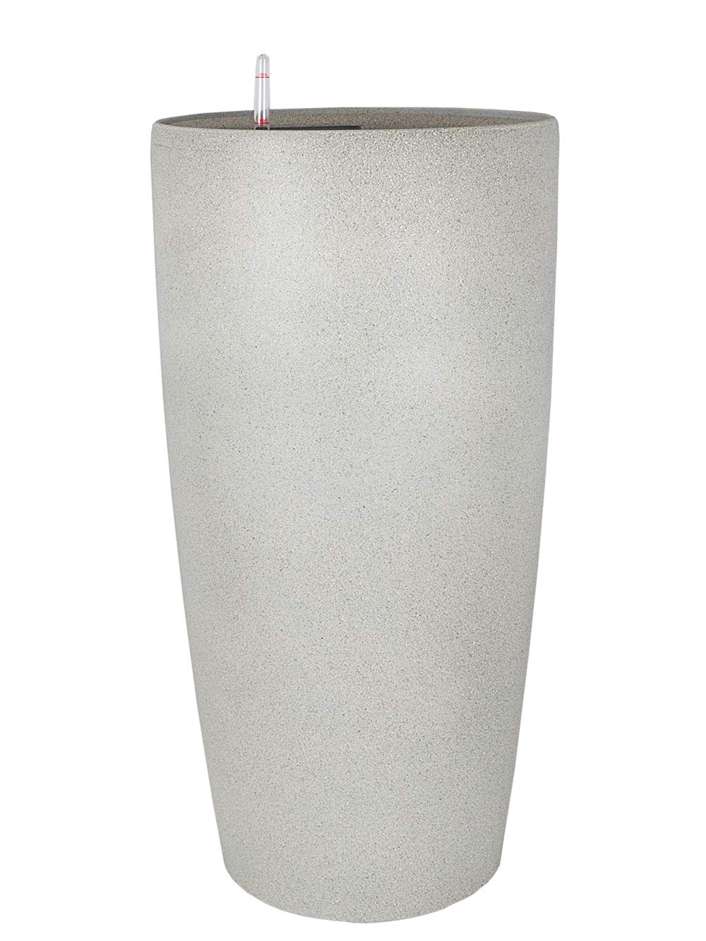 Pflanzwerk® ÖKOSYSTEM Donica na rośliny, z systemem nawadniania, 78 cm, Ø 40 cm, granit, szary, donica na kwiaty do użytku wewnątrz i na zewnątrz, markowa jakość premium