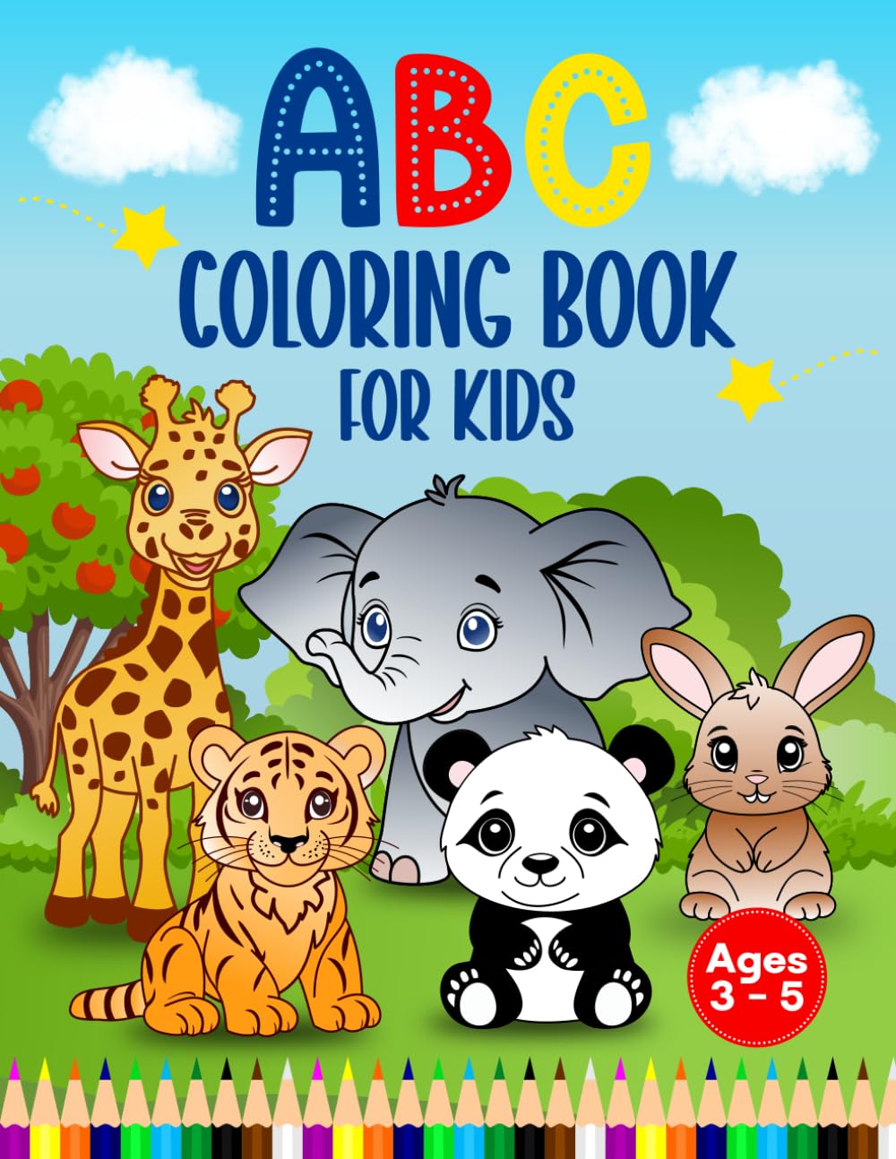 ABC Coloring Book for Kids: Fun Animal Activities, Tracing Letters and Numbers, Shapes, Follow Lines, Cut & Paste, Mazes, and Creative Alphabet Learning Worksheets to Develop Early Skills for Ages 3-5