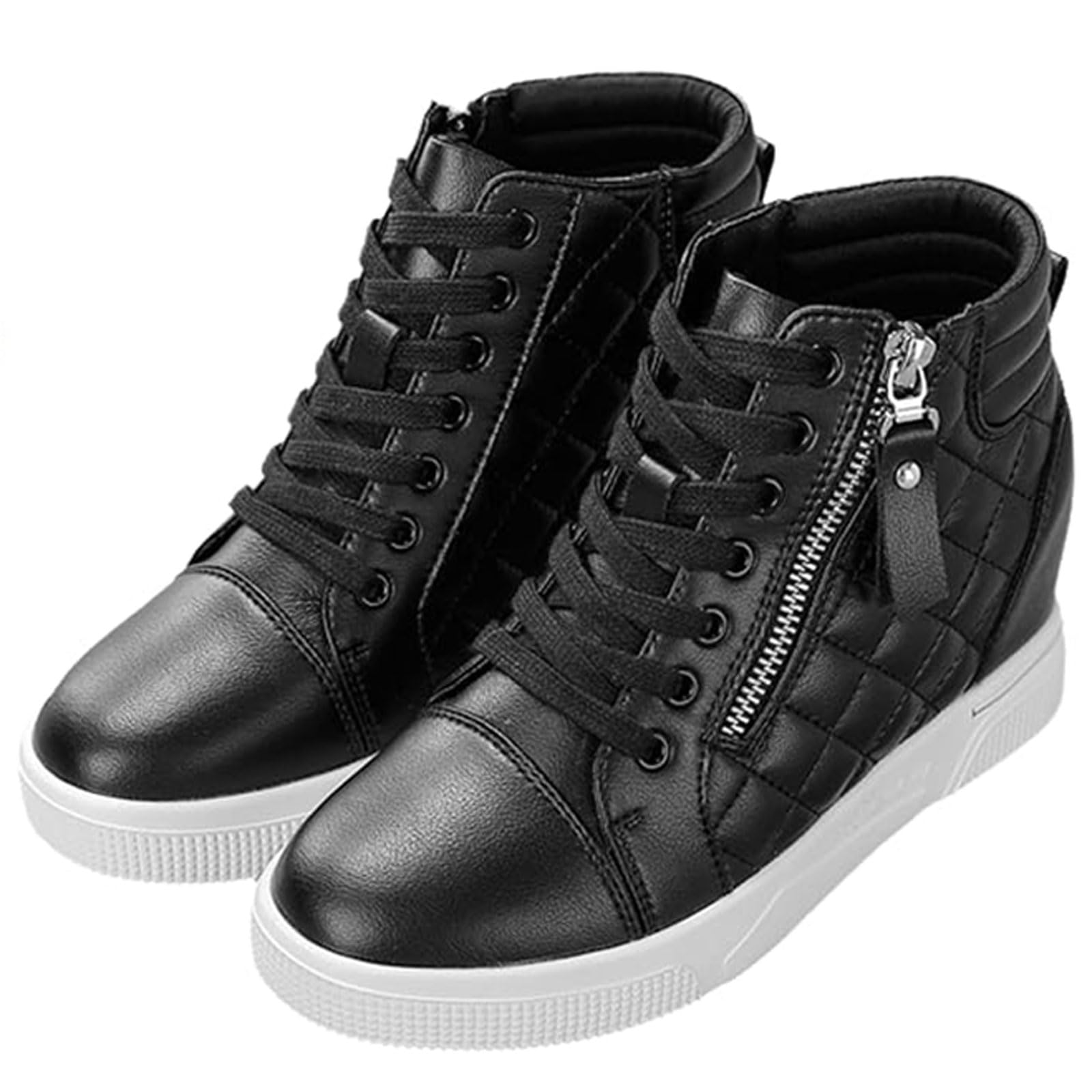 Sneakers con Zeppa e Cerniera da Donna,Scarpe da Ginnastica con Zeppa Invisibile,Scarpe da Ginnastica Platform Sneaker,Traspiranti,Antiscivolo,per Camminare Lavoro Temps Libero