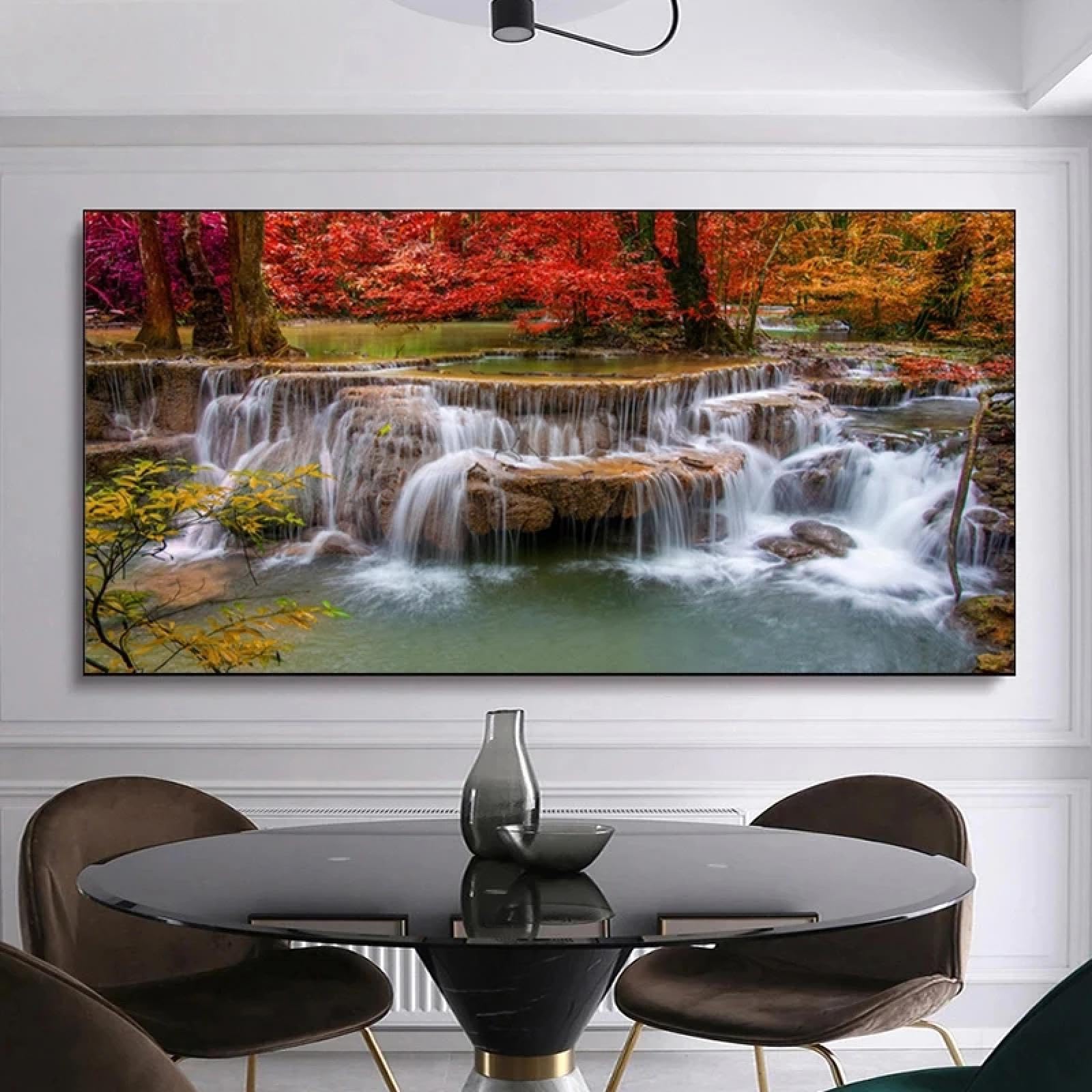 Impression sur toile cascade 70x140 cm avec cadre interne pour salon - 6