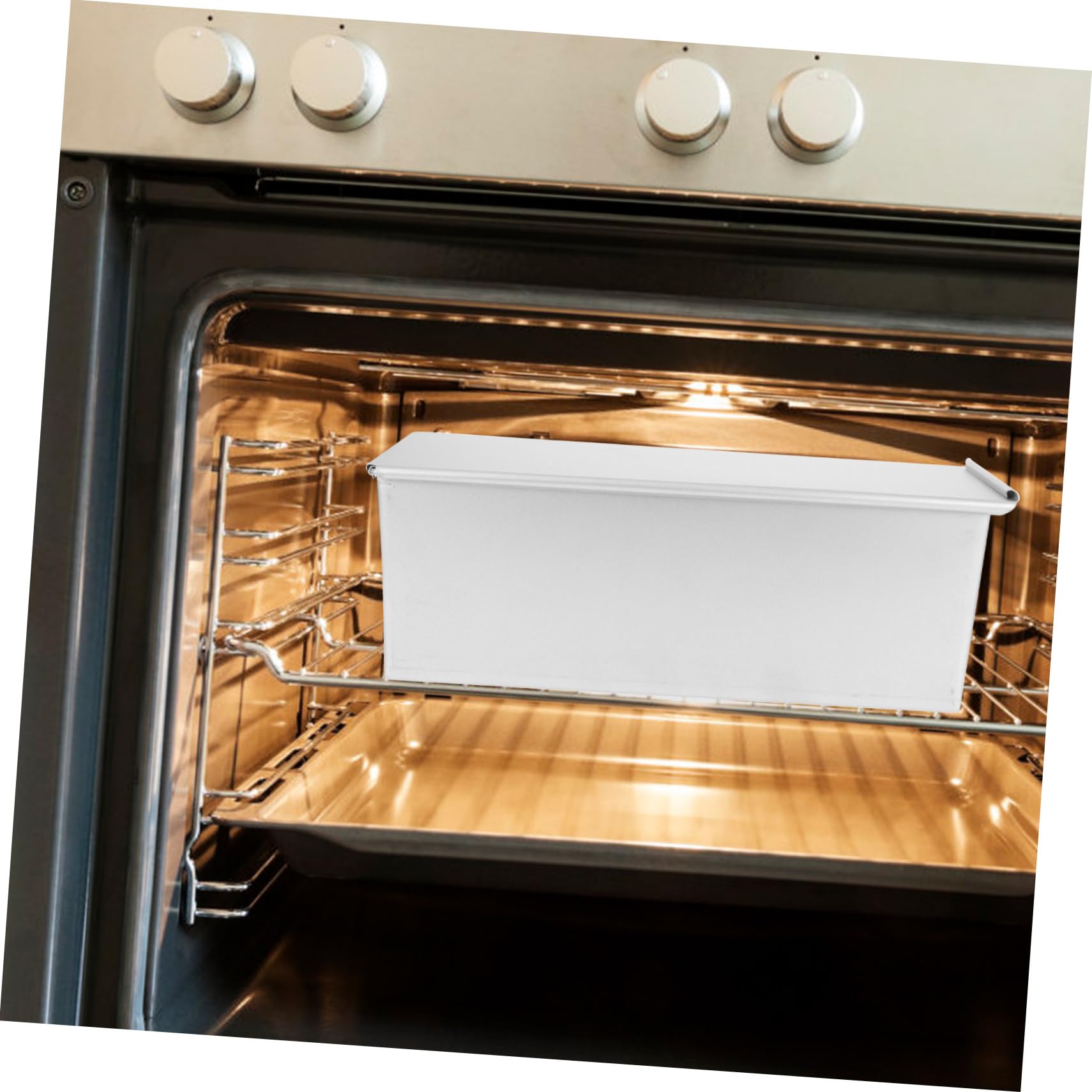 Happyyami Stampo per Toast in Lega Placcata Alluminio Coperchio, Antiaderente, Riutilizzabile, per Pane e Uso Domestico e Professionale