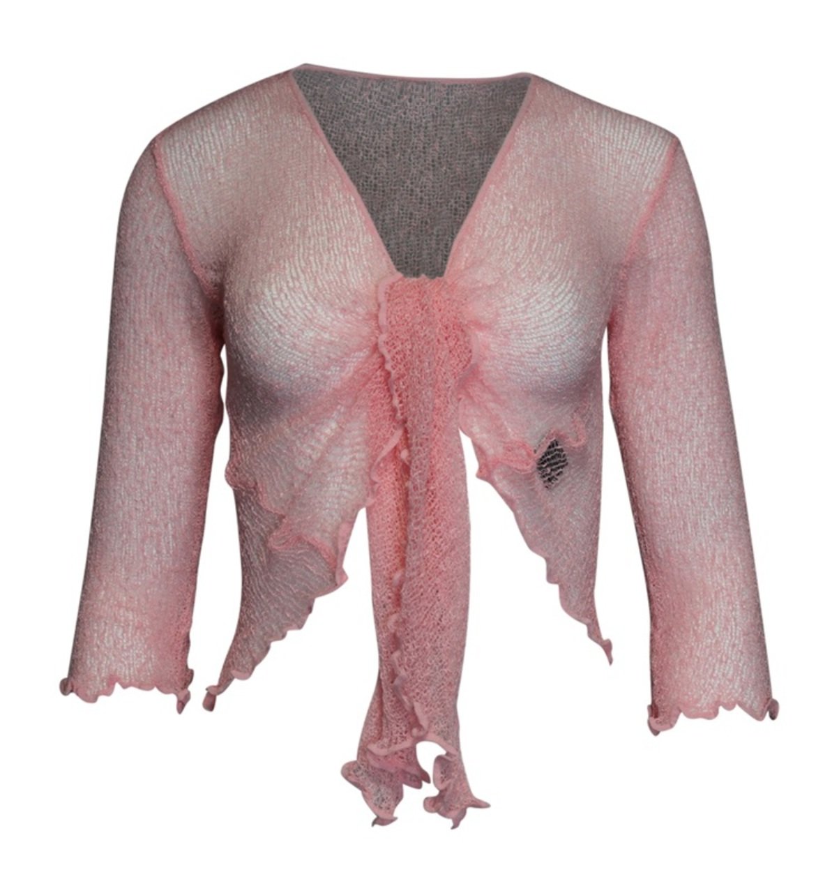 Ozmoint Women Plain Super Stretch Knitted Tie up Cardigan Bolero Shrug Open Cardigan (ONE Size FITS All)