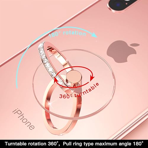 Miniatura 2 de Soporte transparente de anillo para teléfono celular, con sujetador de dedo y rotación de 360 grados