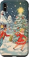 Vista 11 de iPhone 16 Vintage 1950s Nostalgia Christmas Snowflakes Christmas Tree Case