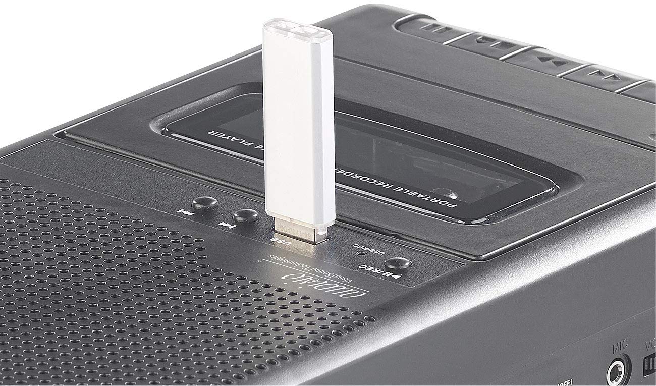 auvisio Casetes portátiles - grabadora de Casete: Reproductor de casetes y digitalizador USB, móvil, Altavoz (digitalizar, Dispositivo para digitalizar, MC)