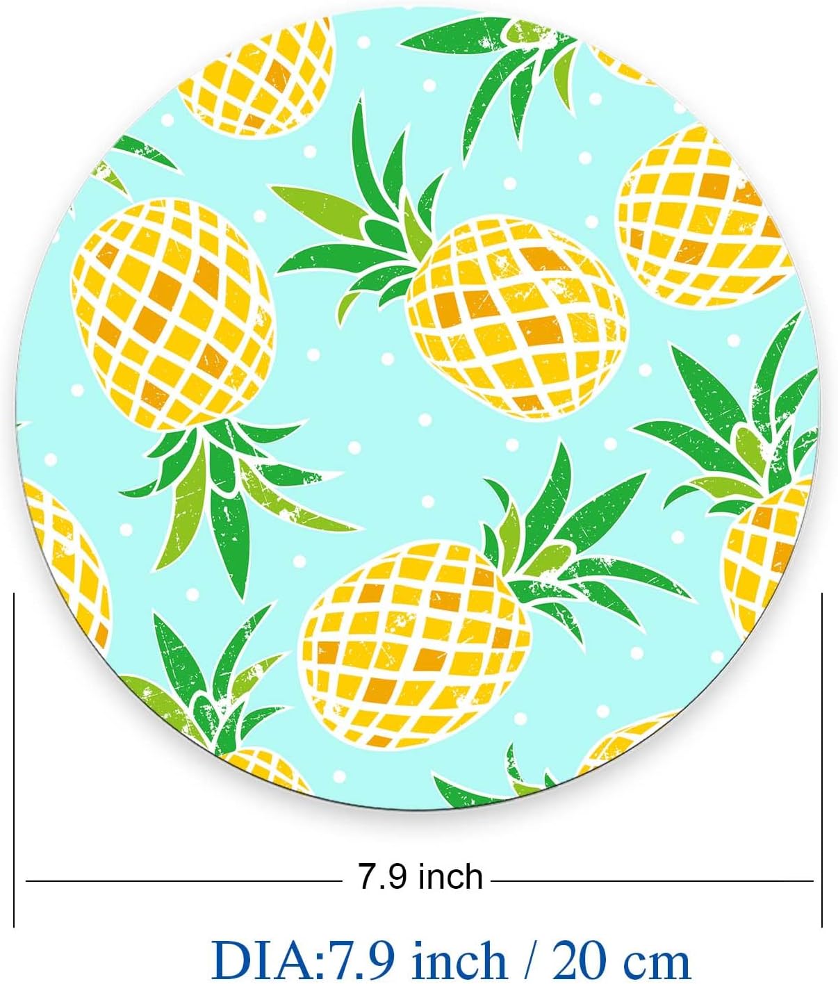 Mouse Pad, Pineapple Customized Premium-Textured Round Mouse Pad, Washable Mousepads with Non-Slip Rubber Base Computer Mouse Pads for Wireless Mouse 7.9×7.9×0.12 inches image 3