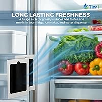 Vista 6 de Tier1 Combo de filtro de agua y aire para refrigerador RWF1031 WF2CB Reemplazo para PureSource2, EWF01, FC100, PAULTRA Filtro de nevera