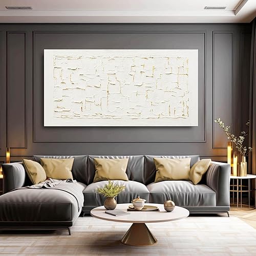 Miniatura 2 de SOUGUAN Neutral Wall Art Modern Wall Decorations Minimalist Canvas Paintings 29"x58" Hand Painted Artwork for Bedroom Kitchen Pictures