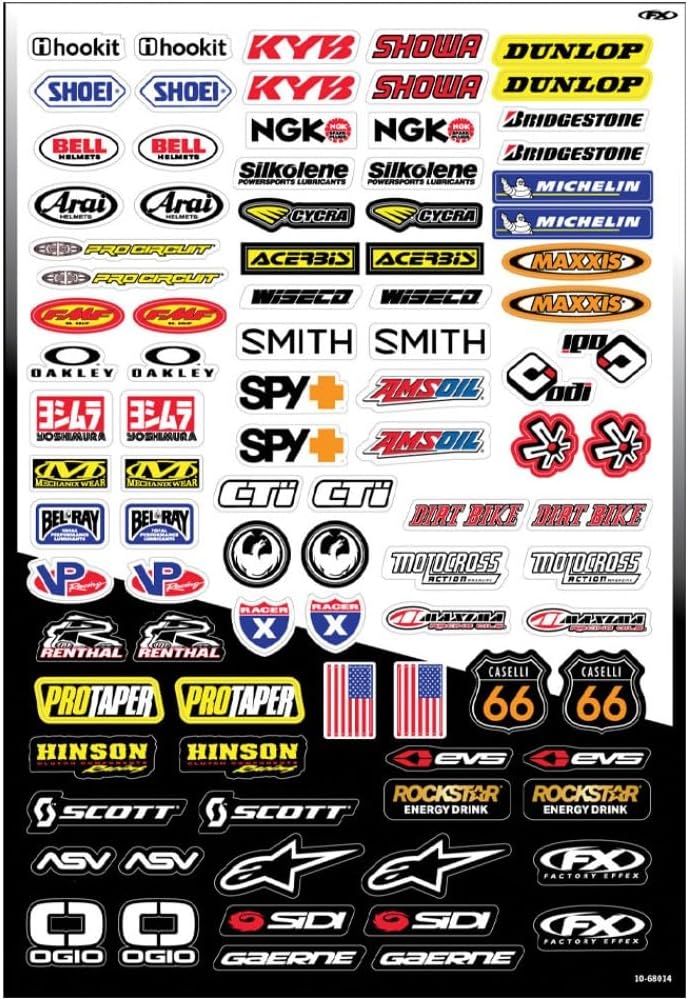 Factory Effex 59-1068014 Micro Sponsor Sticker KIT