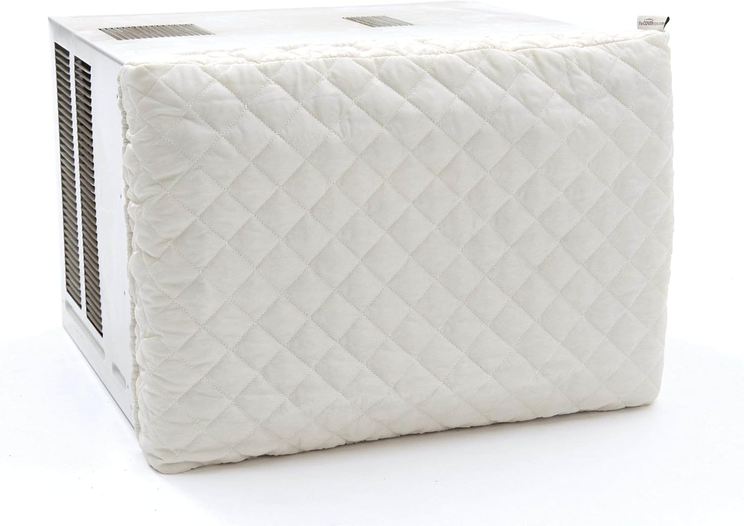 Covermates Quilted Monitor Cover for Computer Screens – Padded Dust Cover for Desktop Monitor, Washable Diamond Polyester Screen Protector with Elastic Hem, 28W x 2.5D x 20H, Cream
