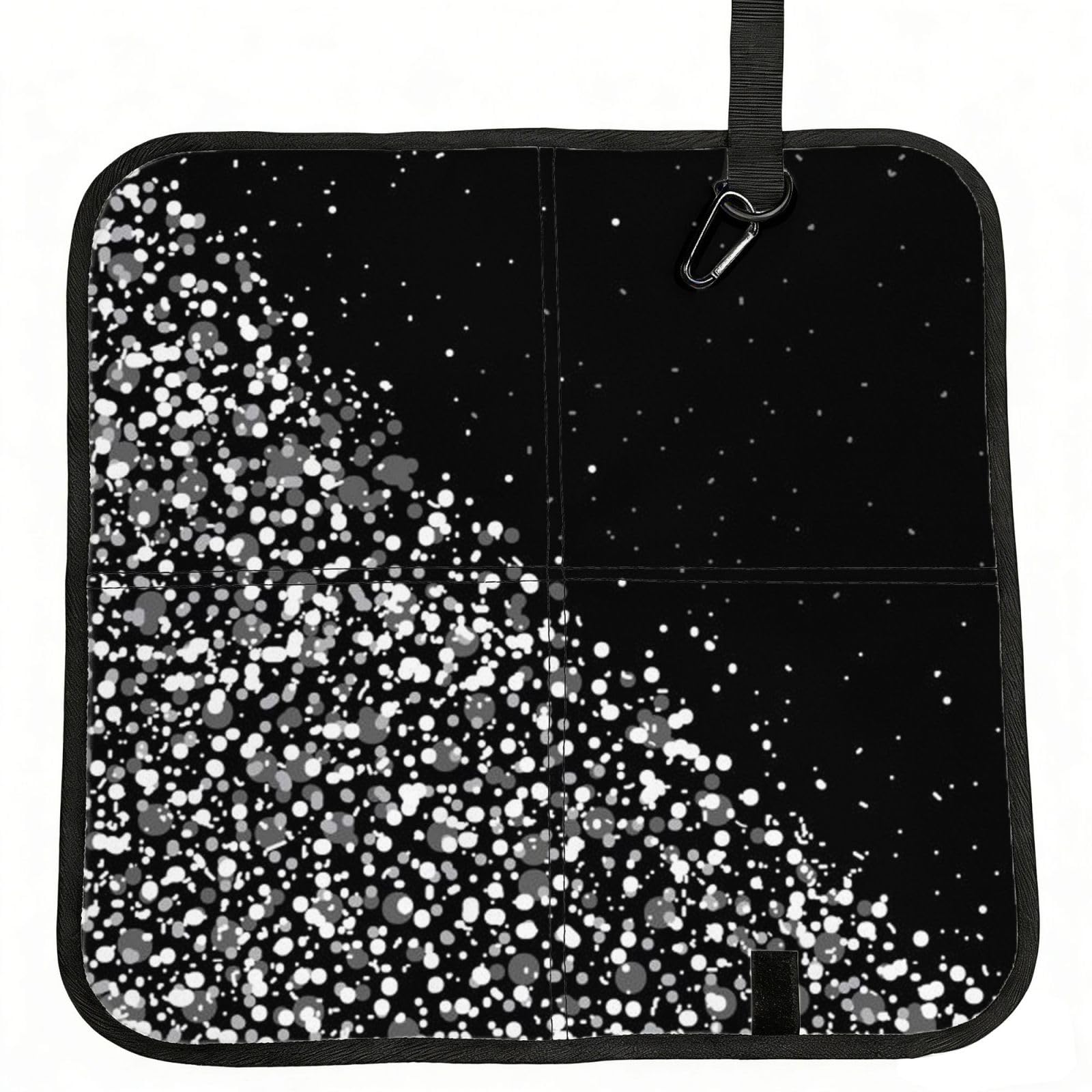 ERCgad Black White Glitter Print Foldable Seat Cushion Portable Chair Pad Lightweight Travel Outdoor Office Home