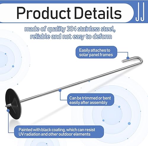 Miniatura 7 de Clips de protección para panel solar, kit de rollo de animales de protección de animales, clips de sujeción de acero inoxidable para panel solar,