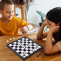 Vista 7 de Gamie 3 in 1 Magnetic Travel Chess Set - Portable Chess, Checkers, Backgammon Set - 9 Inch Magnetic Chess Board for Road Trips - Travel Games for