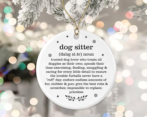 Miniatura 2 de Adorno de Navidad para cuidador de perros, regalo de diccionario de definición de cuidador de perros, para cuidadores de perros, adorno de mejor