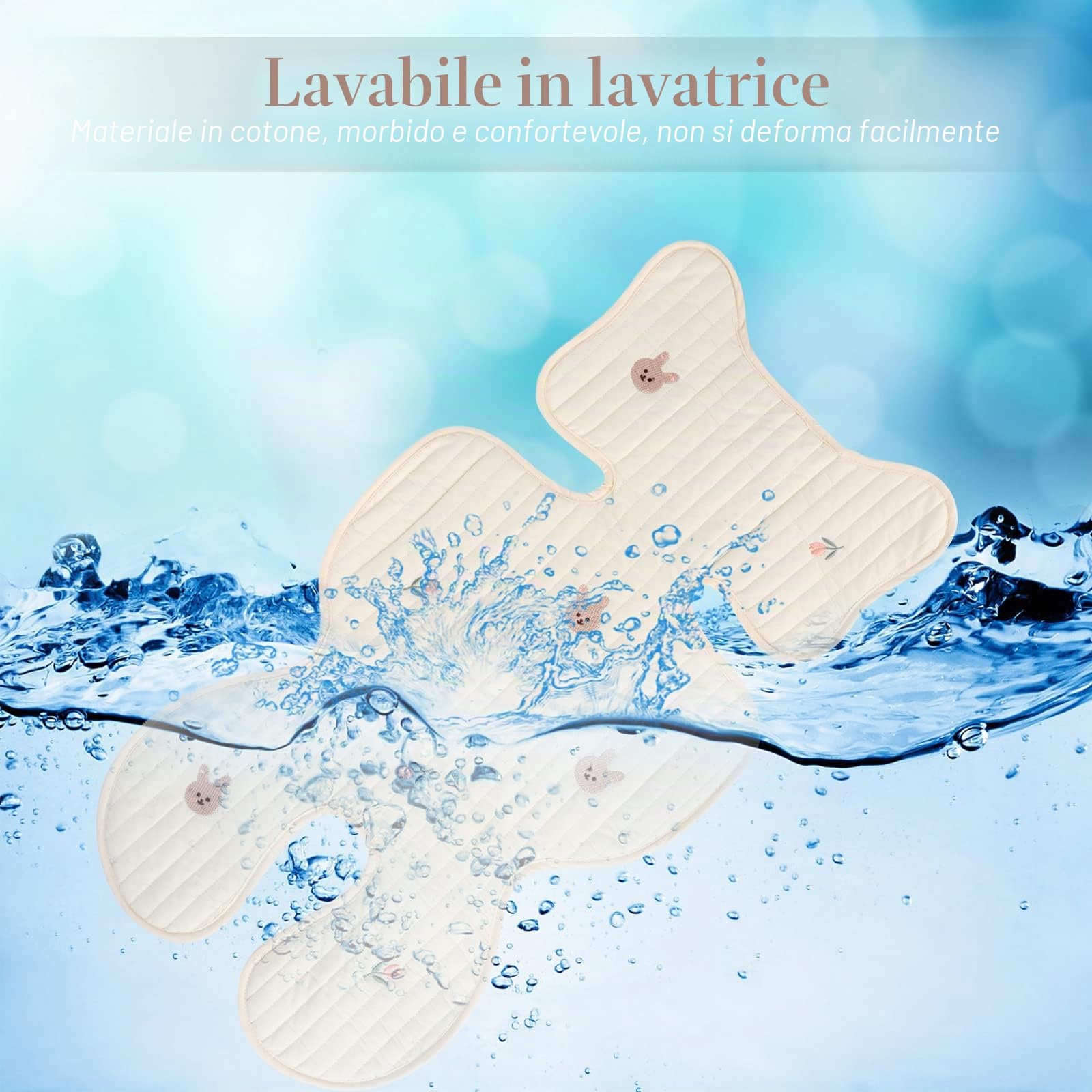 LUFEIS Cuscino per Passeggino, Materassino Passeggino Universale, Copriseduta Passeggino Antisudore, Cuscino Ovetto Auto Estivo Traspirante, Materassino per Passeggino Seggiolino, Seggiolino Auto