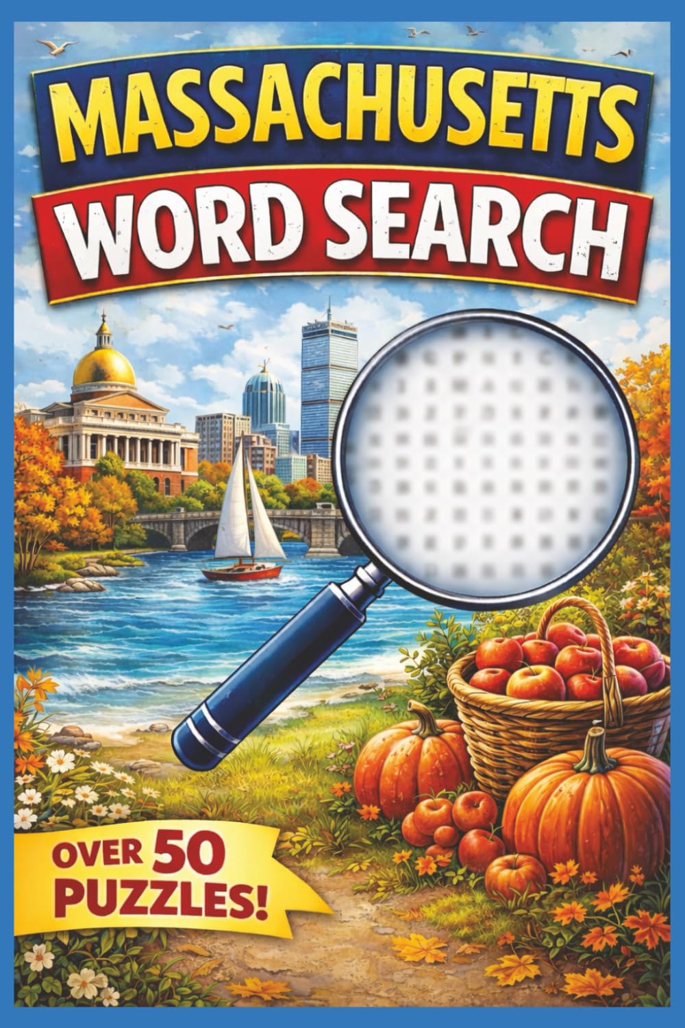 Massachusetts Word Search Puzzle Book: Word Searches with Easy to Read Print about Massachusetts, Boston, Foxboro and More | 6x9 inches, 110 pages | ... Gifts for Vacations, Holidays, and Free Times