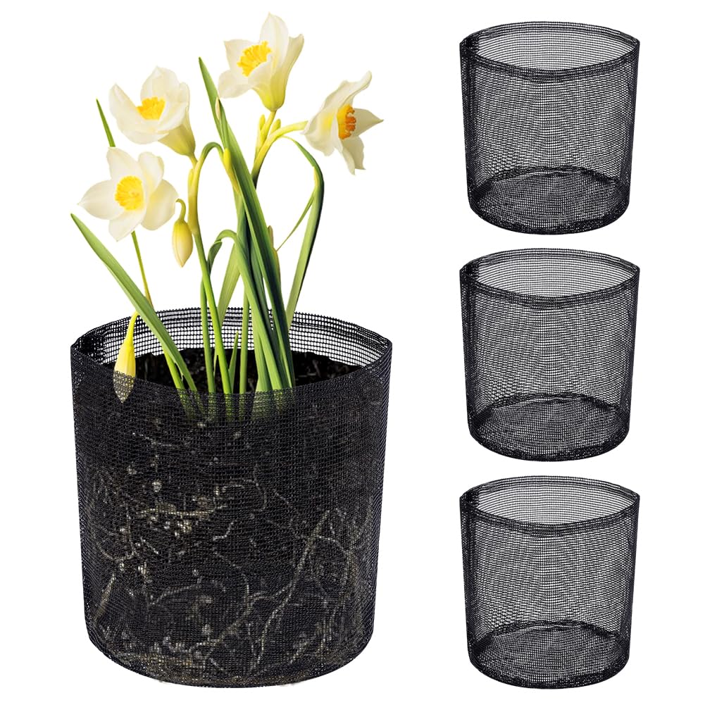 PH PandaHall 4pz Sacchetti per Piante Acquatiche Vaso per Piante da Laghetto da Giardino, Cestini per Piante da Laghetto in Rete Traspirante per La Coltivazione di Piante Acquatiche, 17.5x18.5cm