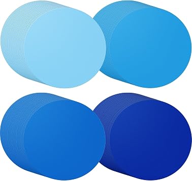 100 Pcs Blue Paper Place Mat 13 Inch Disposable Paper Placemat Table Scalloped Placemat for Spring Summer Wedding Bridal Shower Birthday Tea Party Supplies Home Dining Decor