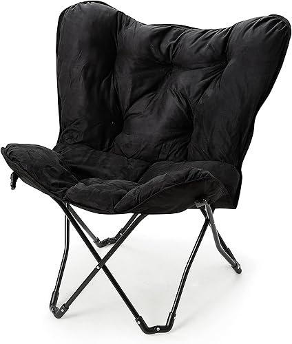 DormCo Silla mariposa 2East - Peluche negro