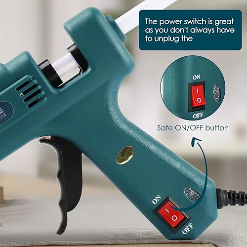 Vista 4 de Kit de pistola de pegamento caliente ignífuga de 100 W, pistola de pegamento MAXDONE Craft tamaño completo (no mini), pistola de pegamento caliente