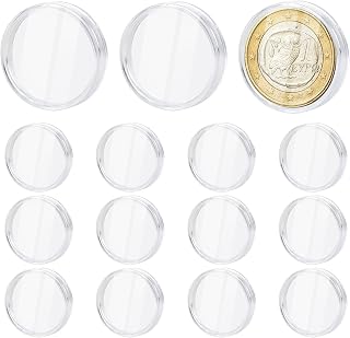 15 Pcs 42mm Coin Capsule, Walking Liberty Silver Dollar Airtight Challenge Plastic Coin Protective Holder Capsules for Collectors Collection Morgan American Silver Eagle JFK Half Dollar Bitcoin