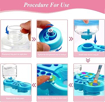 Paint Brush Cleaner Tool, Paint Brush Washer with Water Circulation, Blue