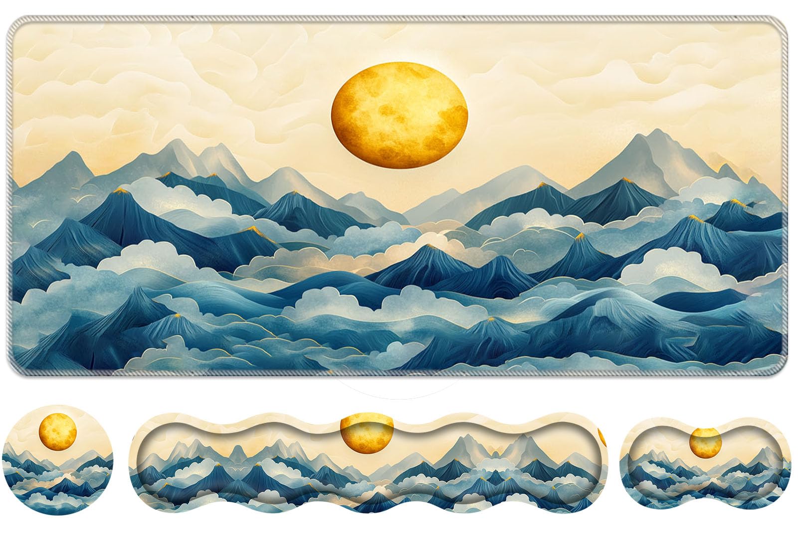 ZXYBNMLE Keyboard Wrist Rest Set,Memory Foam Wrist Support Mouse Pad,31.5"x11.8" Desk Mat for Comfortable Typing & Pain Relief,Non-Slip Base for