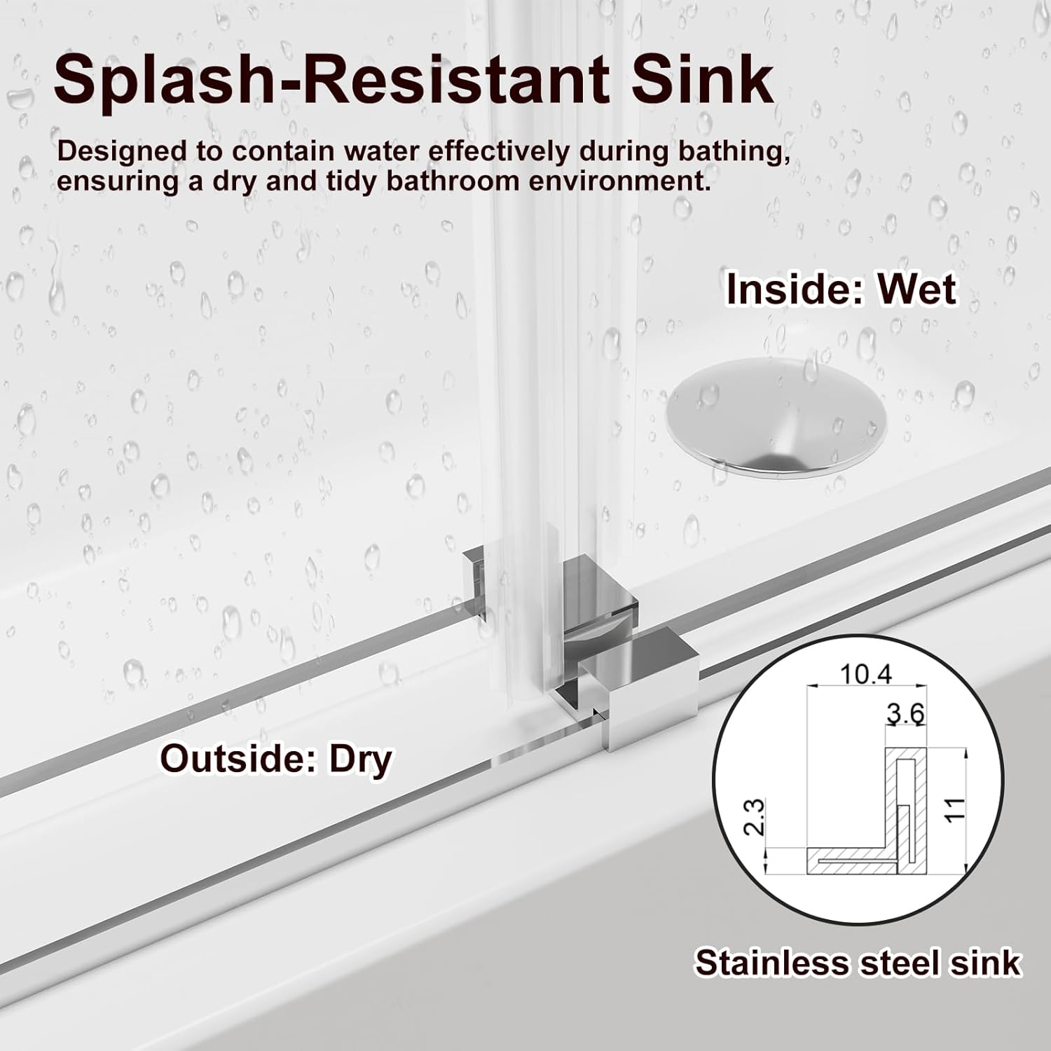56-60" W x 60" H Double Sliding Bathtub Shower Door, 5/16" (8mm) Tempered Glass Frameless Bypass Shower Glass Door for Tub, Double Nano Coating, Pull Towel Rack (Chrome)