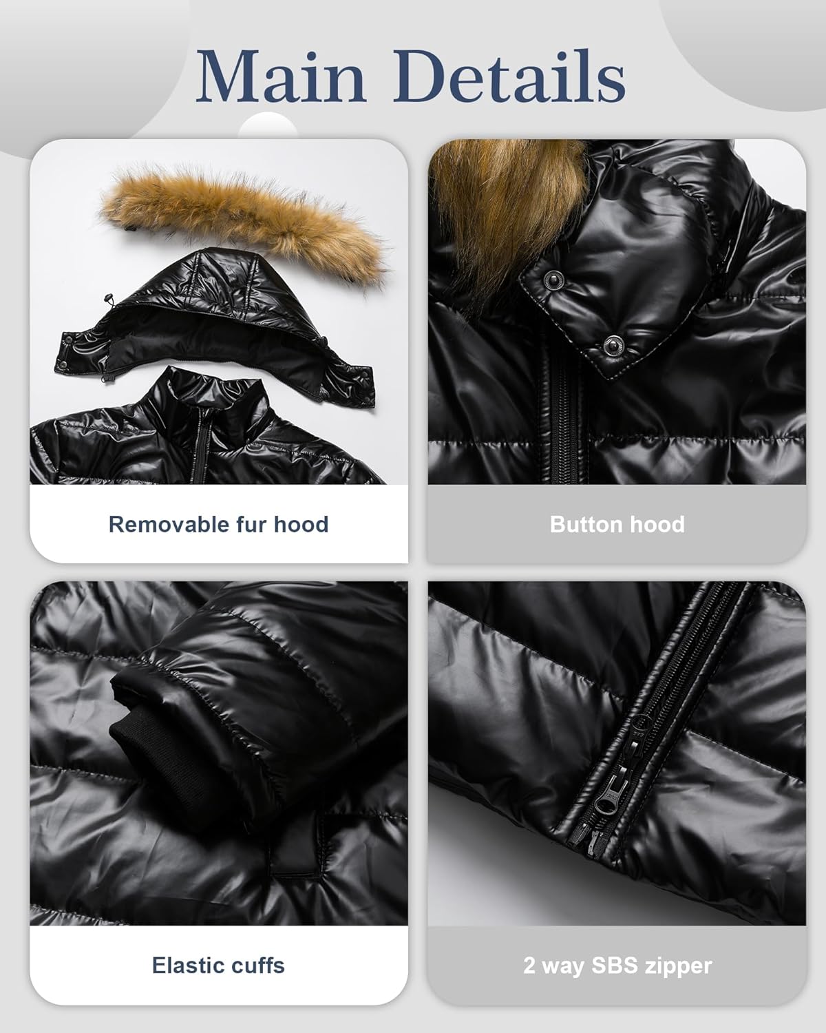 CREATMO US Women's Plus Size Winter Coats Long Puffer Jacket Fleece Lined Parka Removable Fur Hood Available in 1X To 5X - Image 6