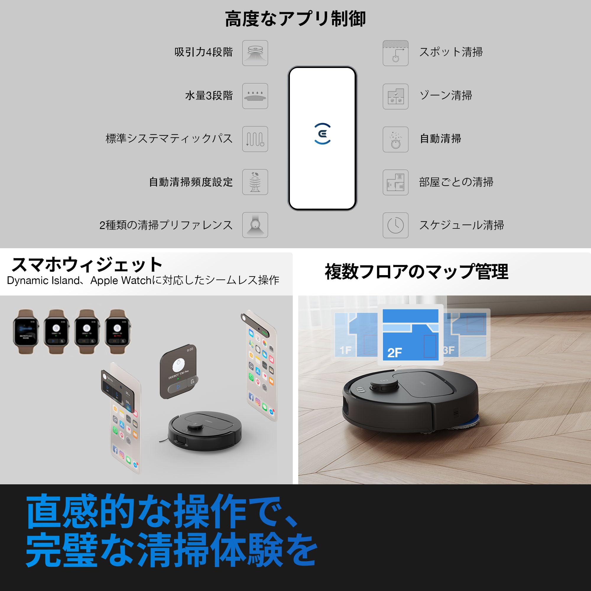 Amazon | ECOVACS (エコバックス) DEEBOT N30 吸引力10,000Pa ロボット