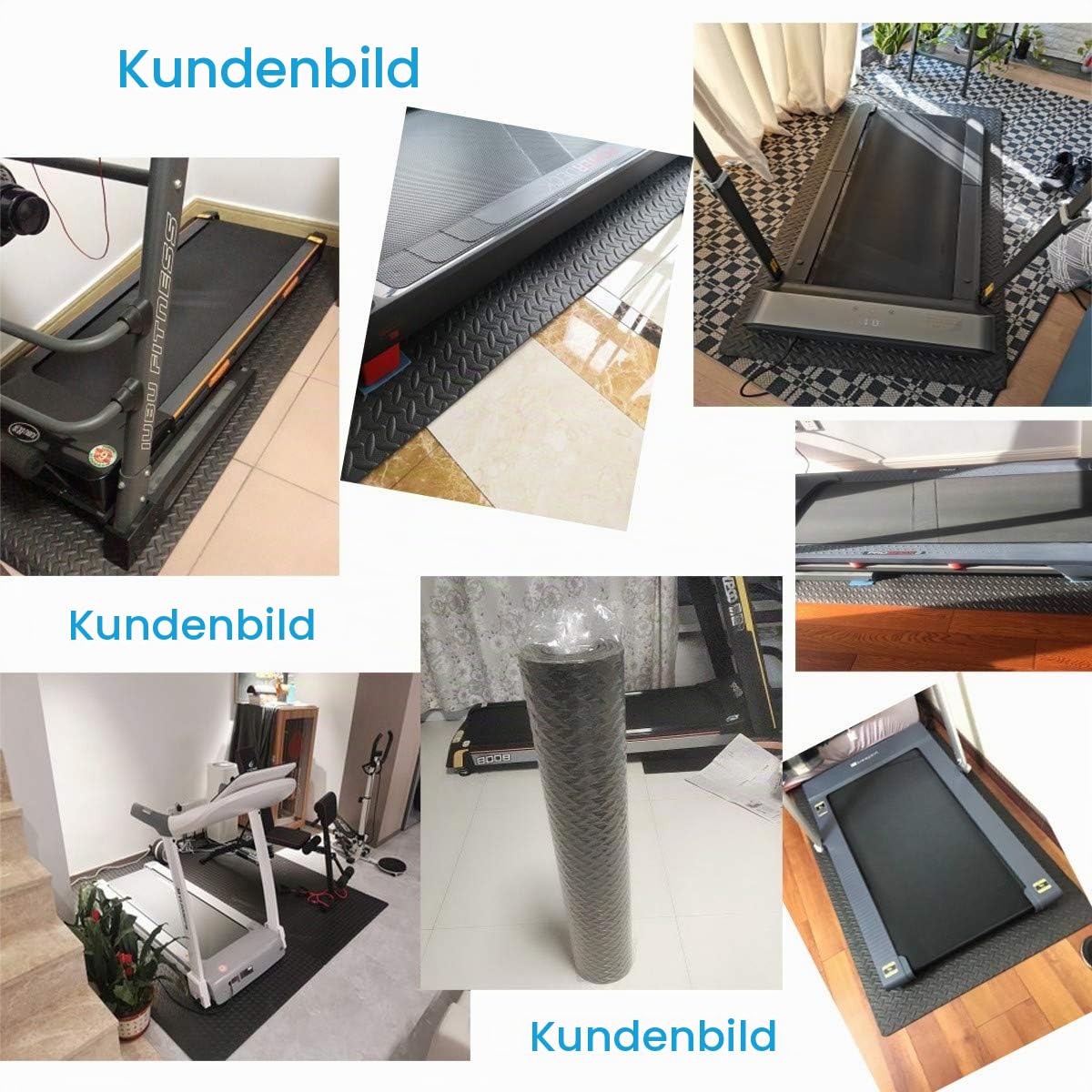 Laufband Schallschutzmatte Bodenschutzmatte Antivibrationsmatte Unterlage Antirutsch Antirutschmatte Heim Fitnessgeräte Schutzmatte Fitnessgeräte Unterlegmatte 175×80 cm