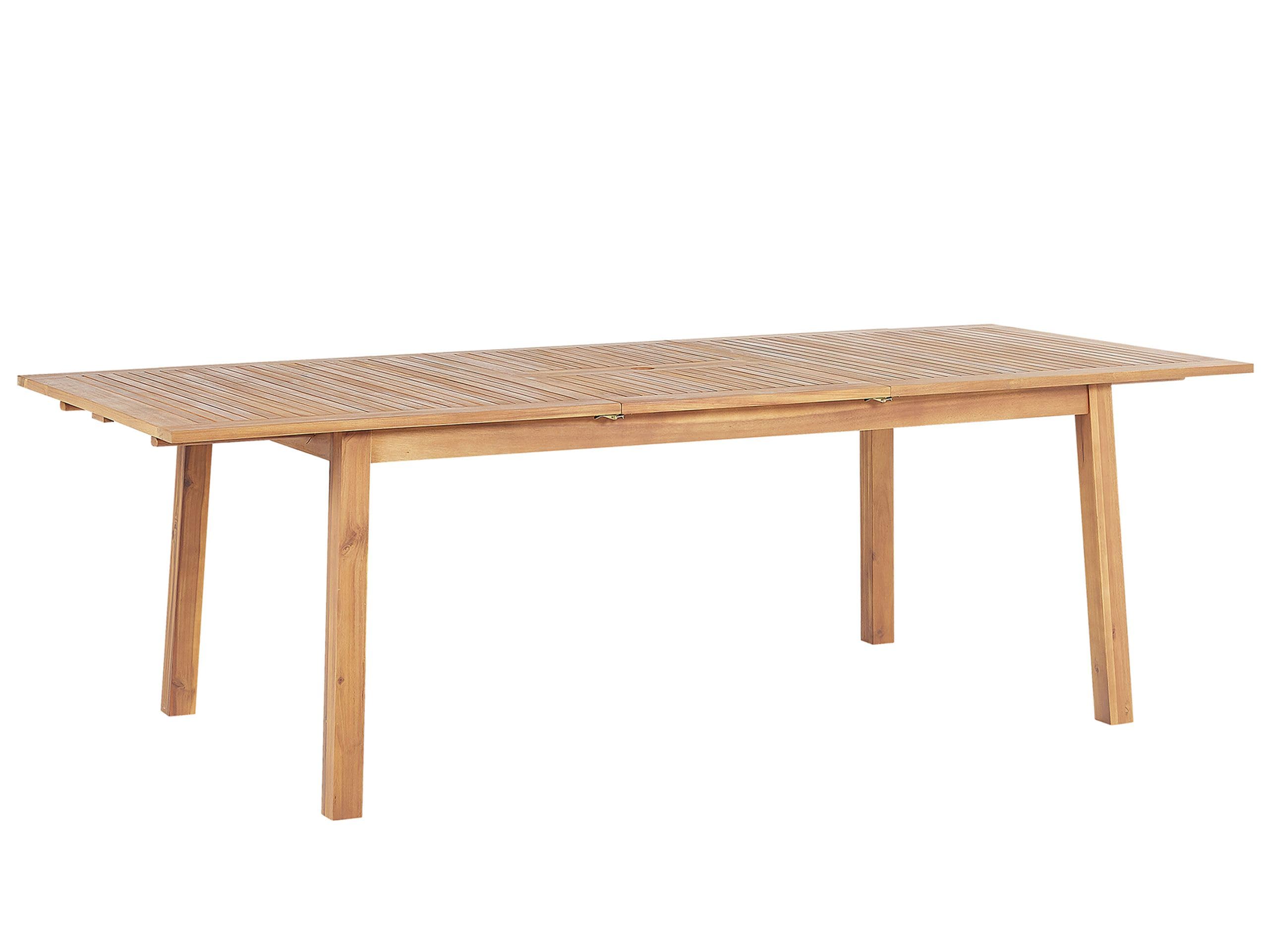 Klasyczny stół ogrodowy rozkładany 180/240 x 100 cm 8-osobowy akacjowy jasnobrązowy Cesana