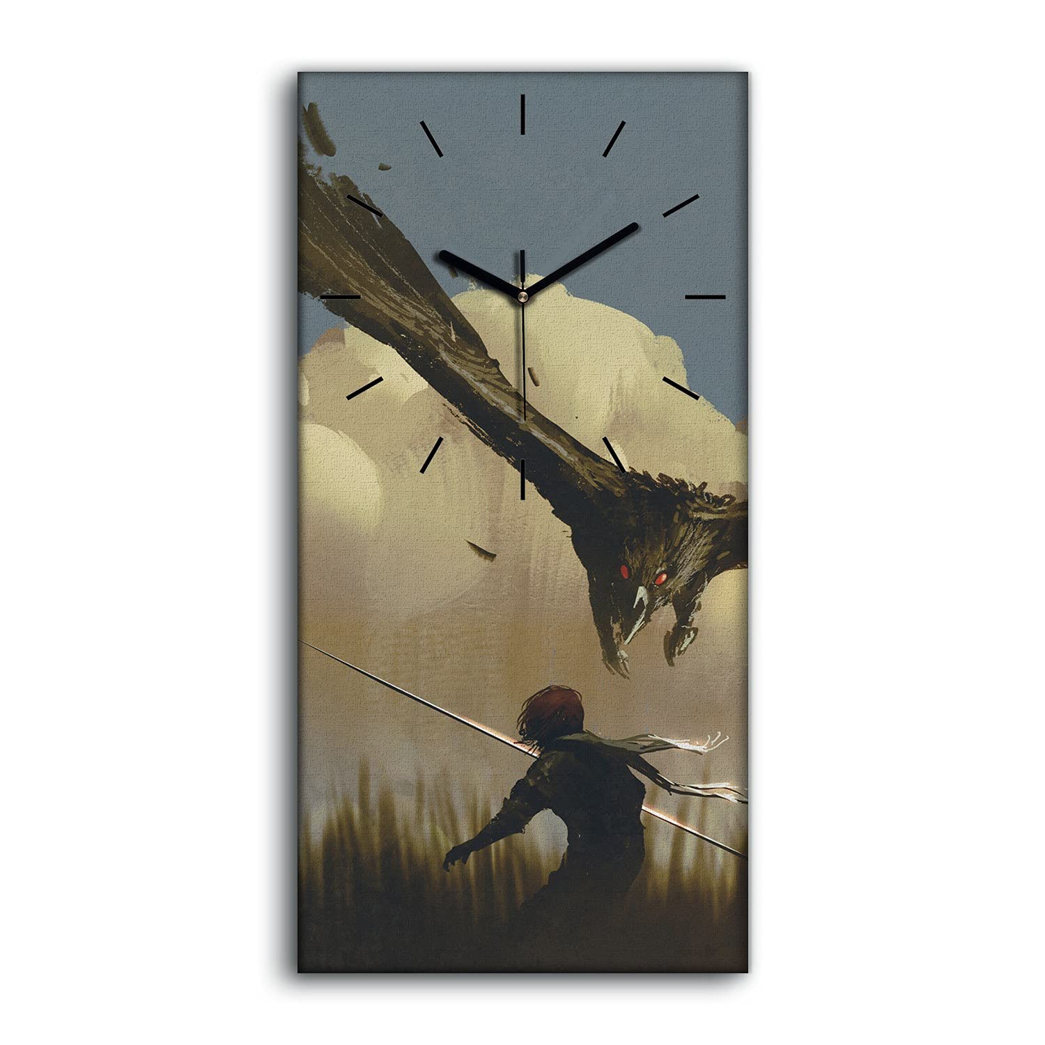 Art mural de prestige horloge sur toile 30x60cm tableau moderne salon