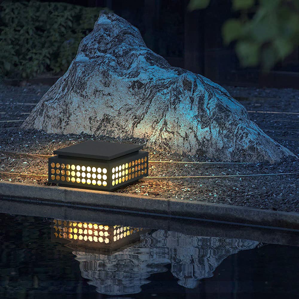 Lampada da cortile Luci da esterno Lampada da esterno a colonna Cubo Impermeabile IP54 Lampada a colonna Lampada da palo a LED in acciaio inossidabile Giardino Villa Corridoio Patio Recinzione Lampada