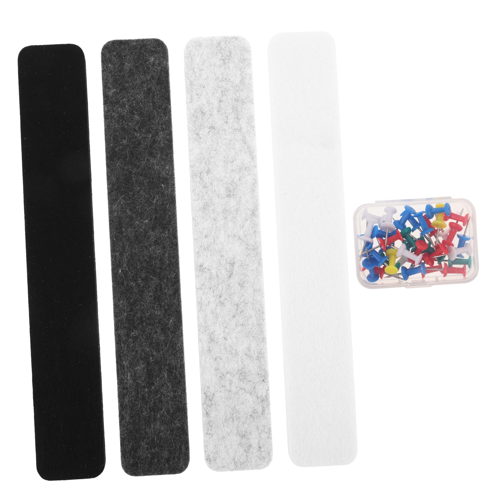 MUCKLILY 1set Self-Adhesive Felt Strips for Bulletin Boards for Office Classroom Home Stylish Display for Notes Cards Reminders Grey
