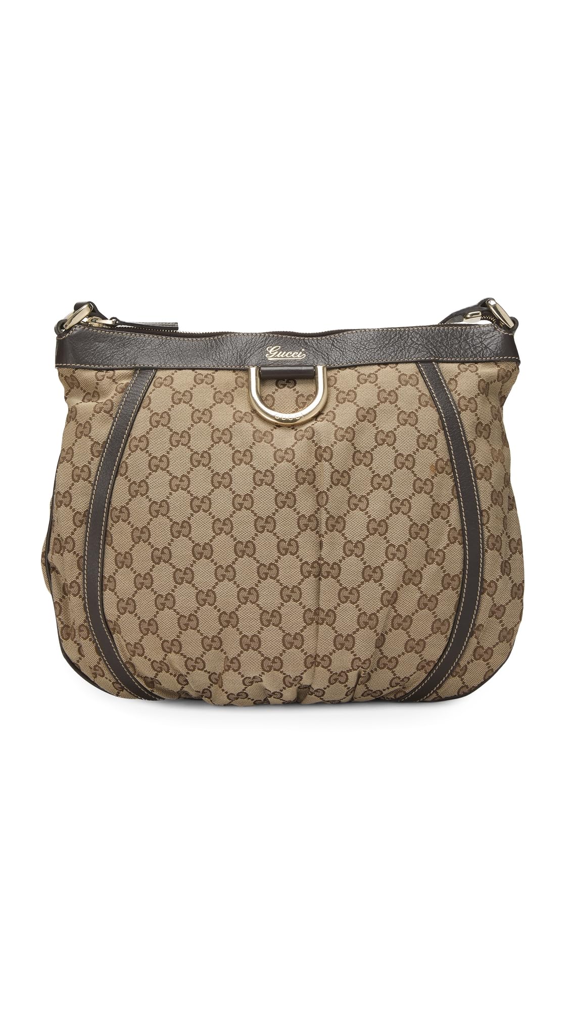 What Goes Around Comes Around Womens Pre-Loved Gucci Brown Canvas D Ring Abbey Messenger Bag Brown One Size