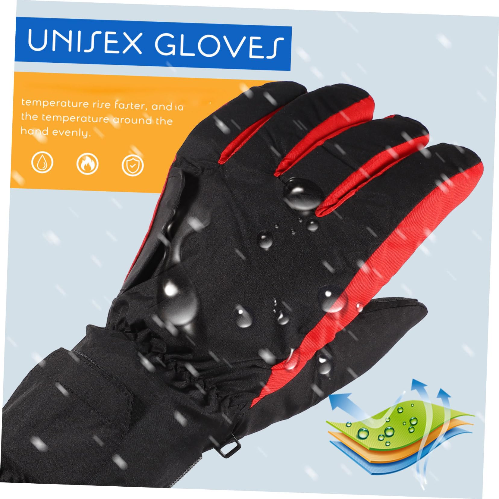 1paio Guanti Riscaldati Impermeabili Per Inverno Guanti Termici Per Ciclismo e Attività Outdoor Senza Batteria