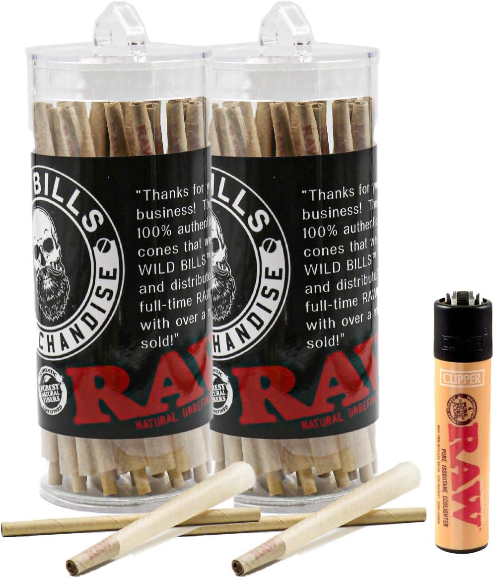 Raw Pre Rolled Cones 200 Count with Free Clipper Lighter
