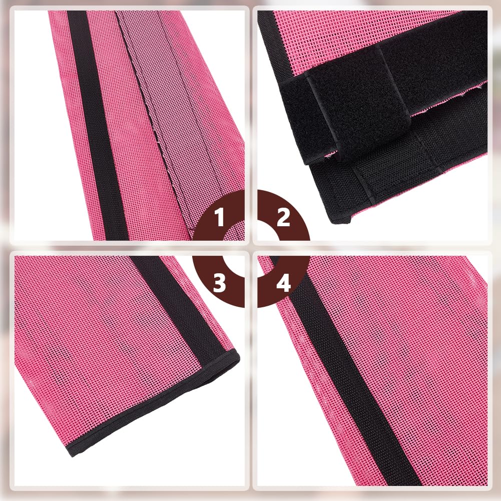 4 mallas de red para caballos, pajarita para caballos, color rojo cereza, mallas sueltas a juego para caballos, rectángulo, no deslizantes, transpirables, para caballos, pajarita