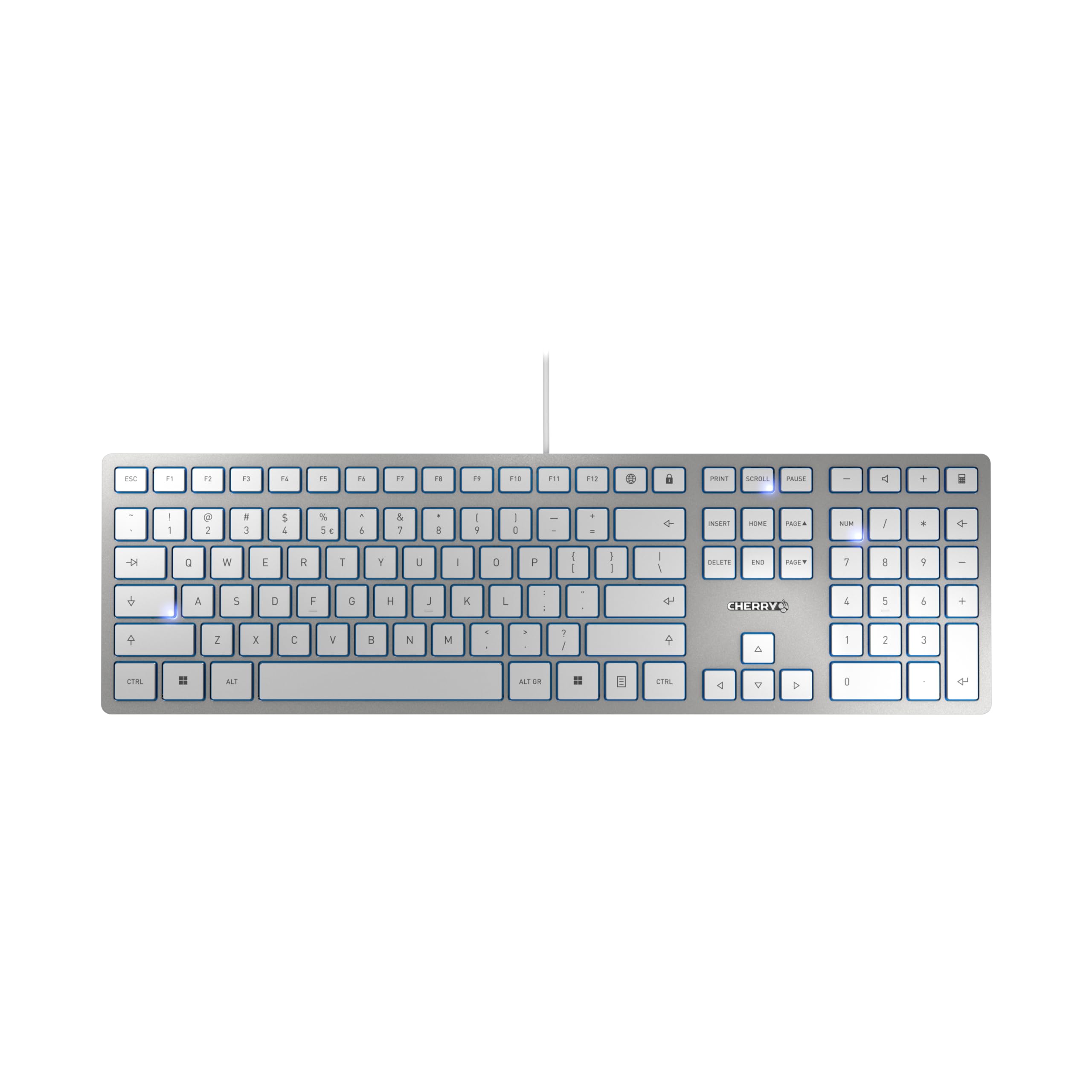 Cherry KC 6000 Slim Keyboard - USB Interface - English (US) - SX Keyswitch (White)-image-7