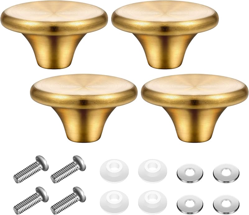Hotop 4 Sets Dutch Oven Knob Stainless Steel Replacement Knob Pot Lid Handle Compatible with Le Creuset, Aldi, Lodge and Other Enameled Cast-Iron Dutch Oven (Gold)