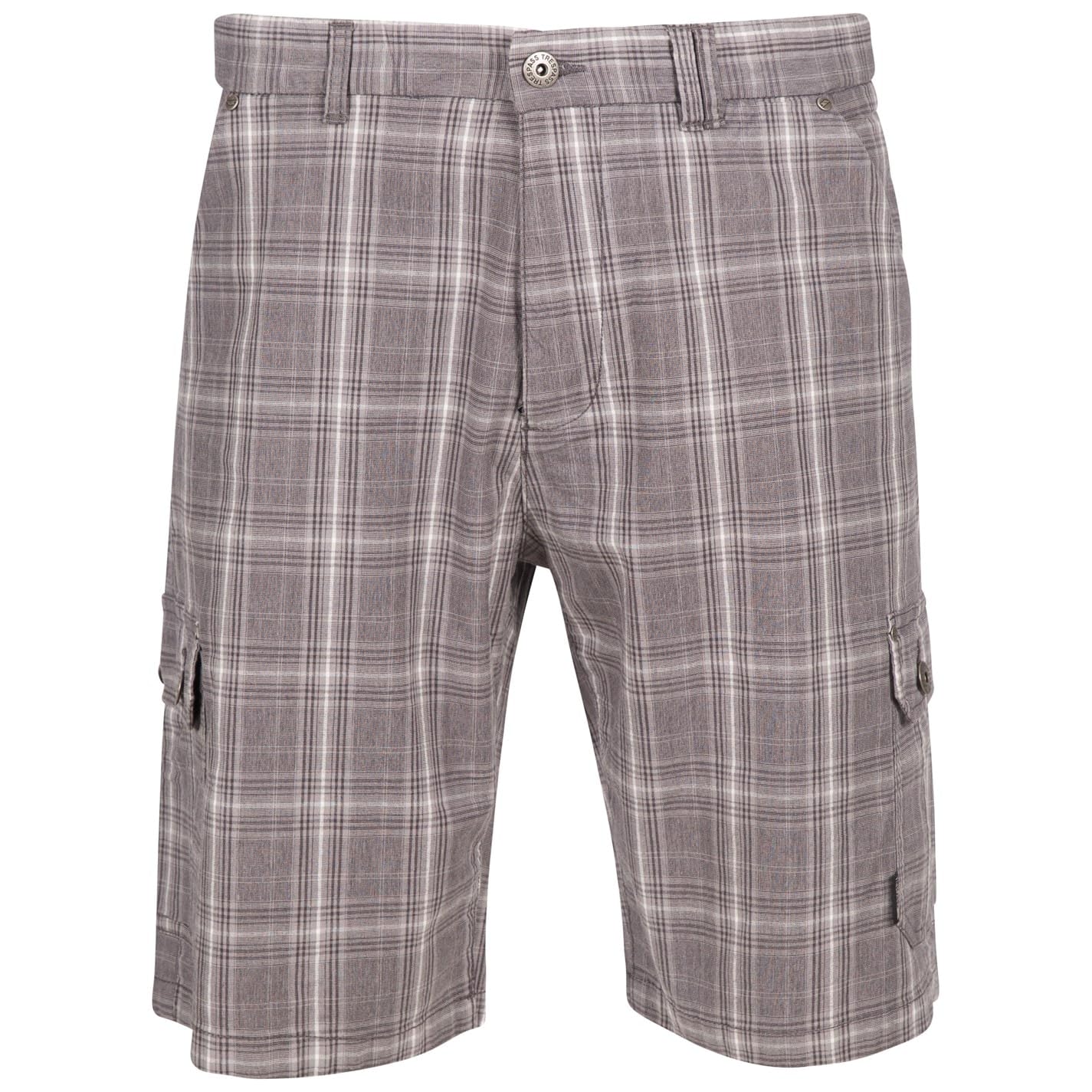 Trespass Men's Checked Cargo Shorts Earwig Grey Medium
